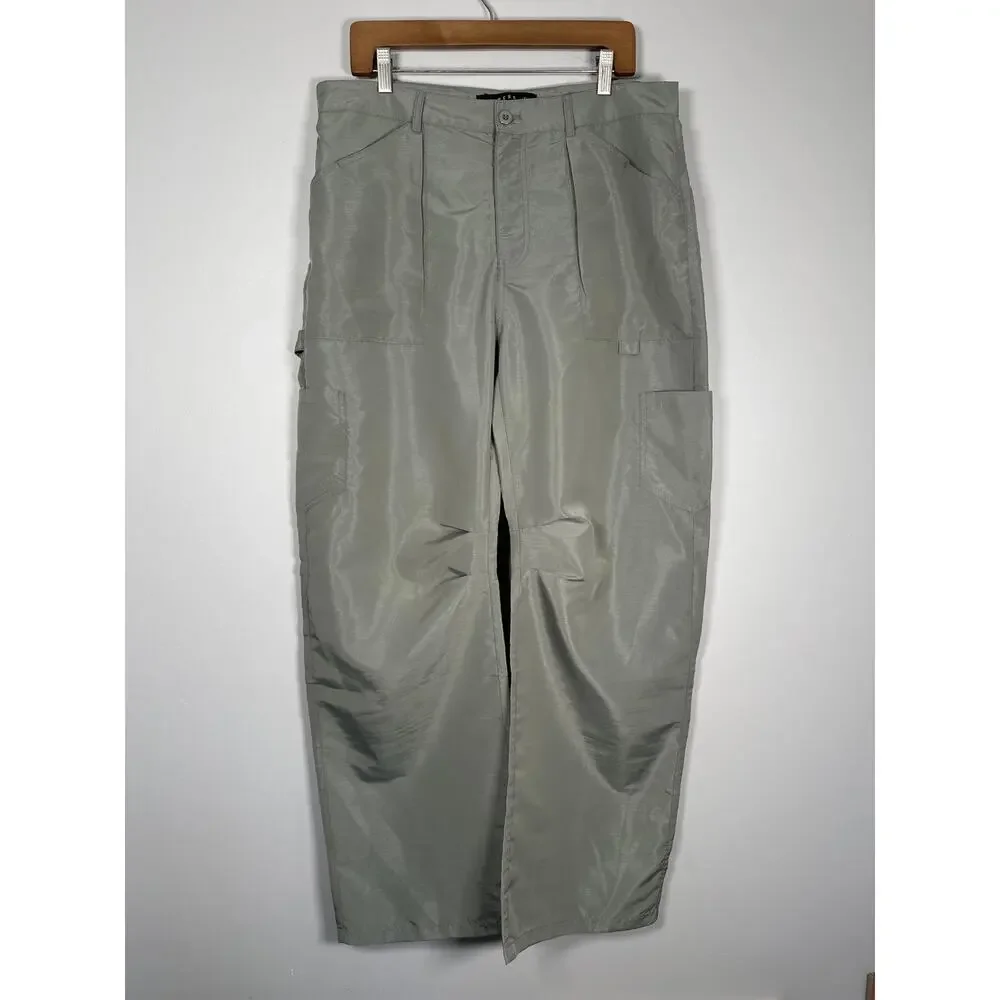 Lioness NEW Miami Vice Pants Size XL (US 10) Sage Green Cargo - Picture 2 of 11